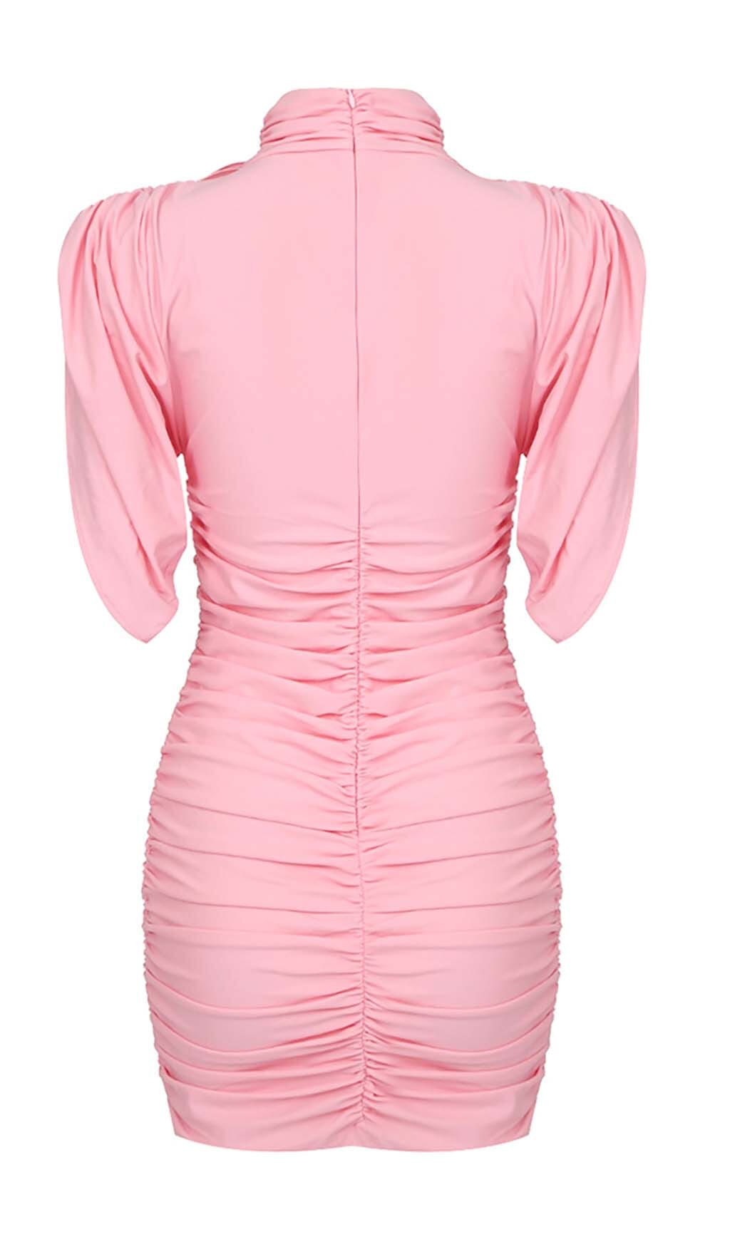 Lalioa Flower-Embellished Ruched Mini Dress In Pink