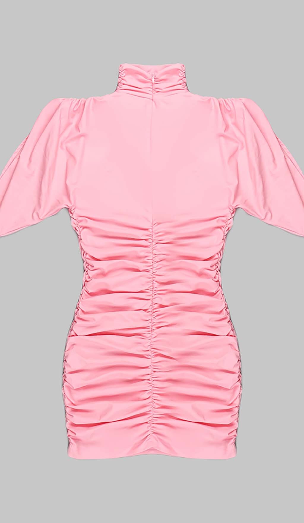 Lalioa Flower-Embellished Ruched Mini Dress In Pink