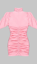 Lalioa Flower-Embellished Ruched Mini Dress In Pink