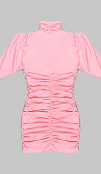 Lalioa Flower-Embellished Ruched Mini Dress In Pink