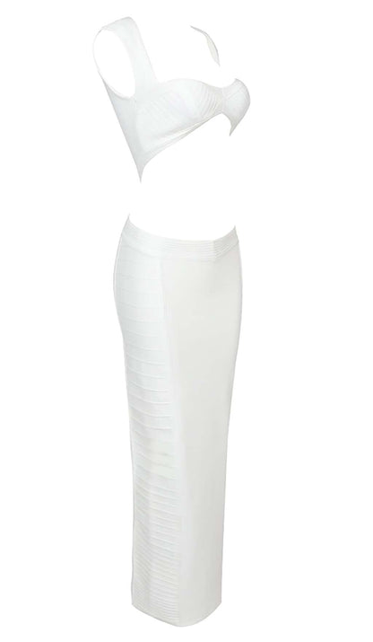 Camryn Front Cutout Bandage Two-Piece In Ivory