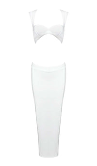 Camryn Front Cutout Bandage Two-Piece In Ivory