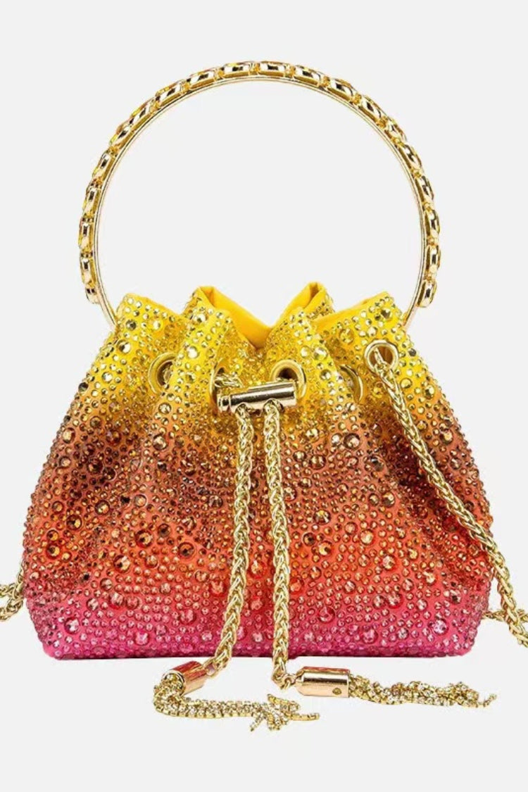 Jojo Multicolored Crystal Embellished Bucket Bag