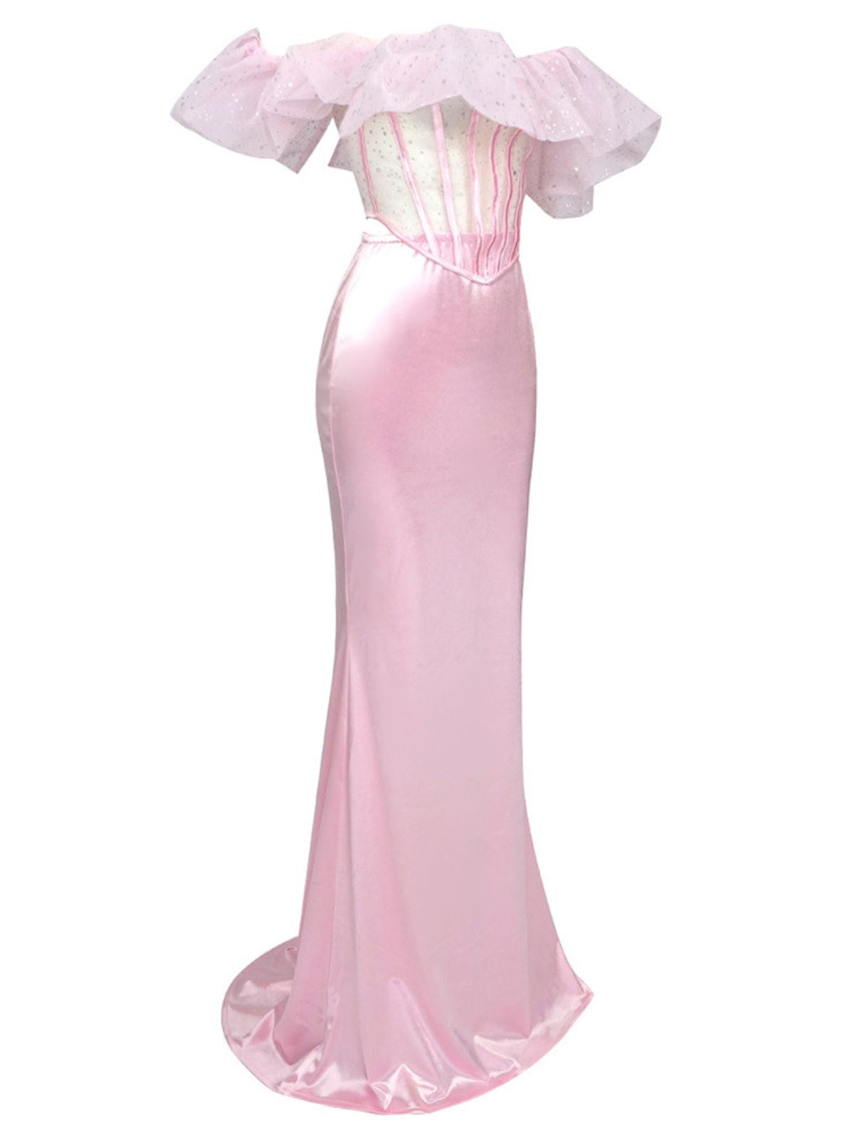 Lapani Off Shoulder Corset Satin Skirt Set