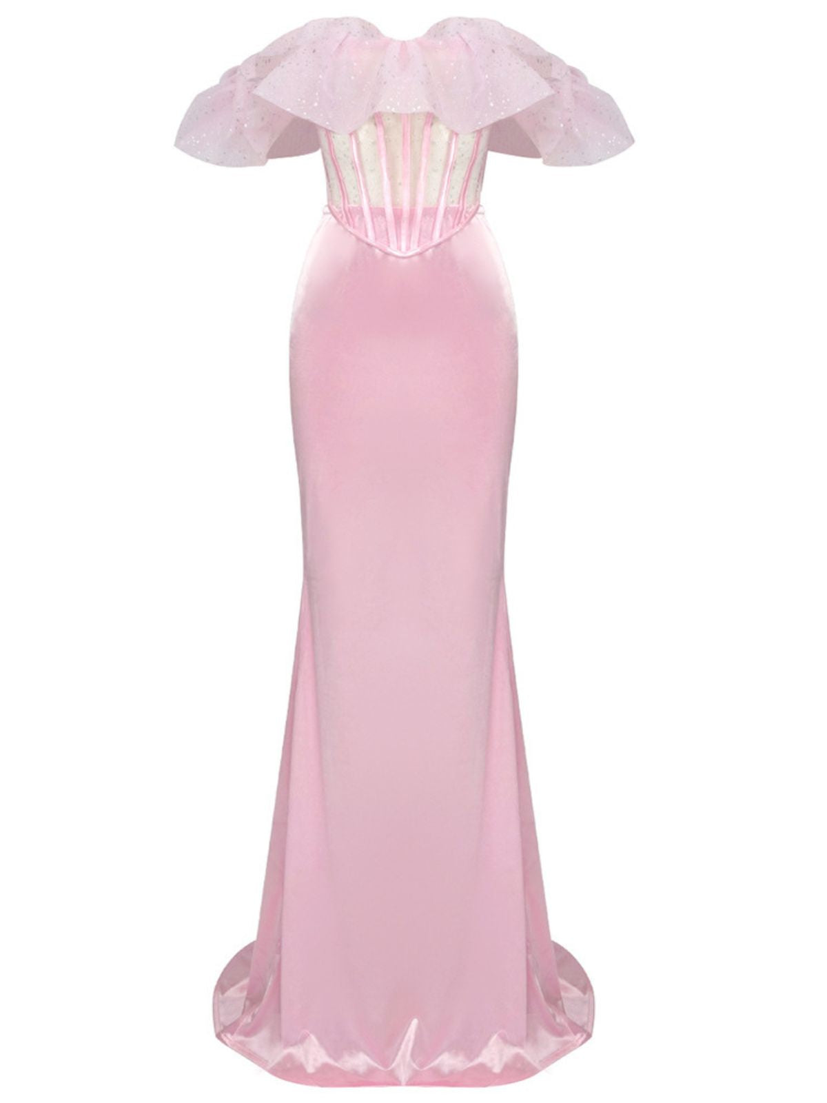 Lapani Off Shoulder Corset Satin Skirt Set