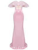 Lapani Off Shoulder Corset Satin Skirt Set