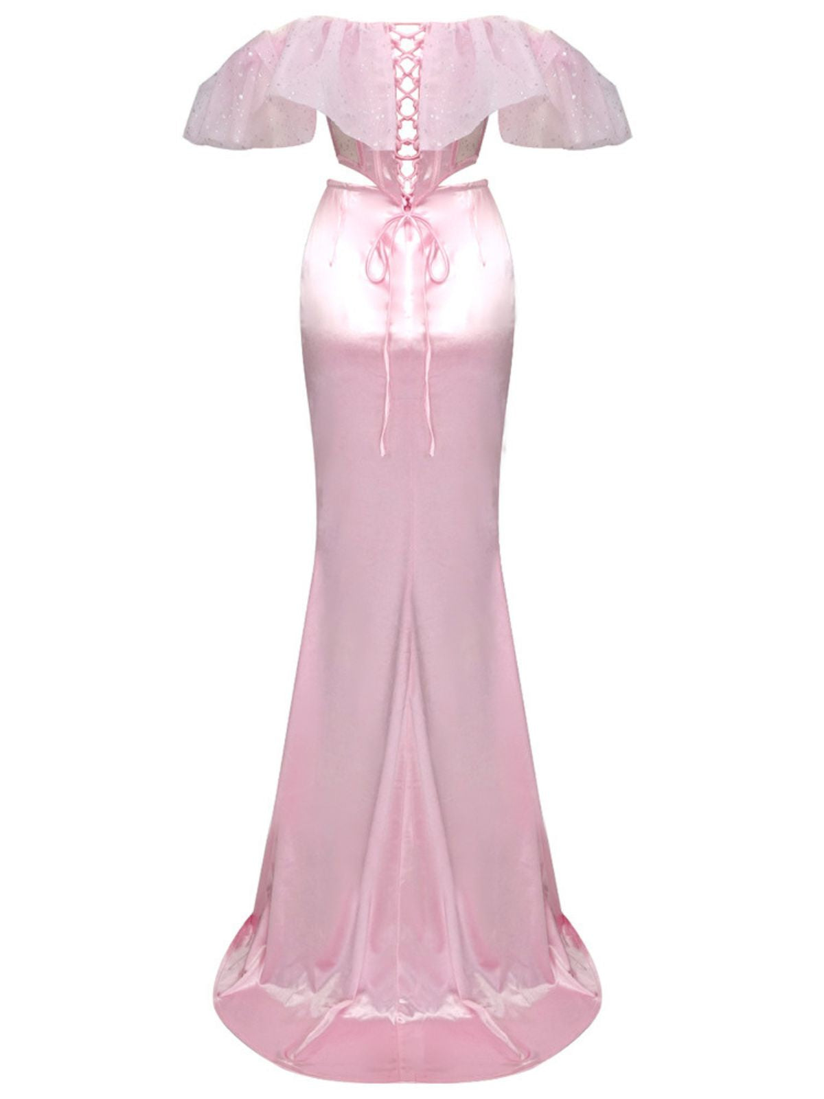 Lapani Off Shoulder Corset Satin Skirt Set