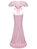 Lapani Off Shoulder Corset Satin Skirt Set