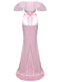 Lapani Off Shoulder Corset Satin Skirt Set