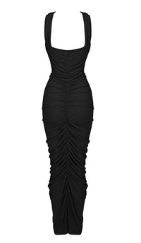 Jikia Rose Bodycon Maxi Dress In Black