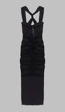 Jikia Rose Bodycon Maxi Dress In Black