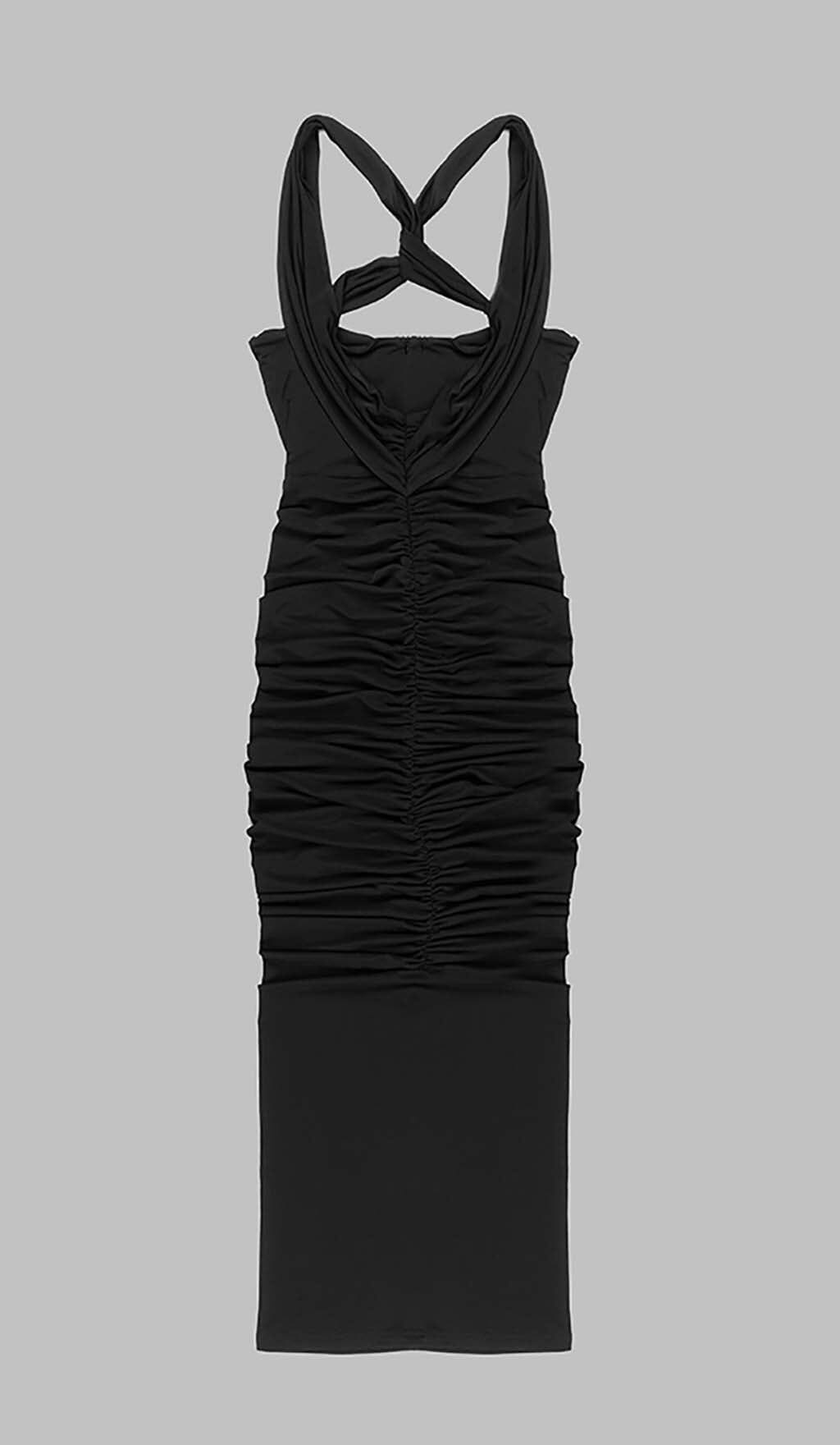 Jikia Rose Bodycon Maxi Dress In Black
