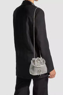 Jojo Silver Crystal Embellished Bucket Bag
