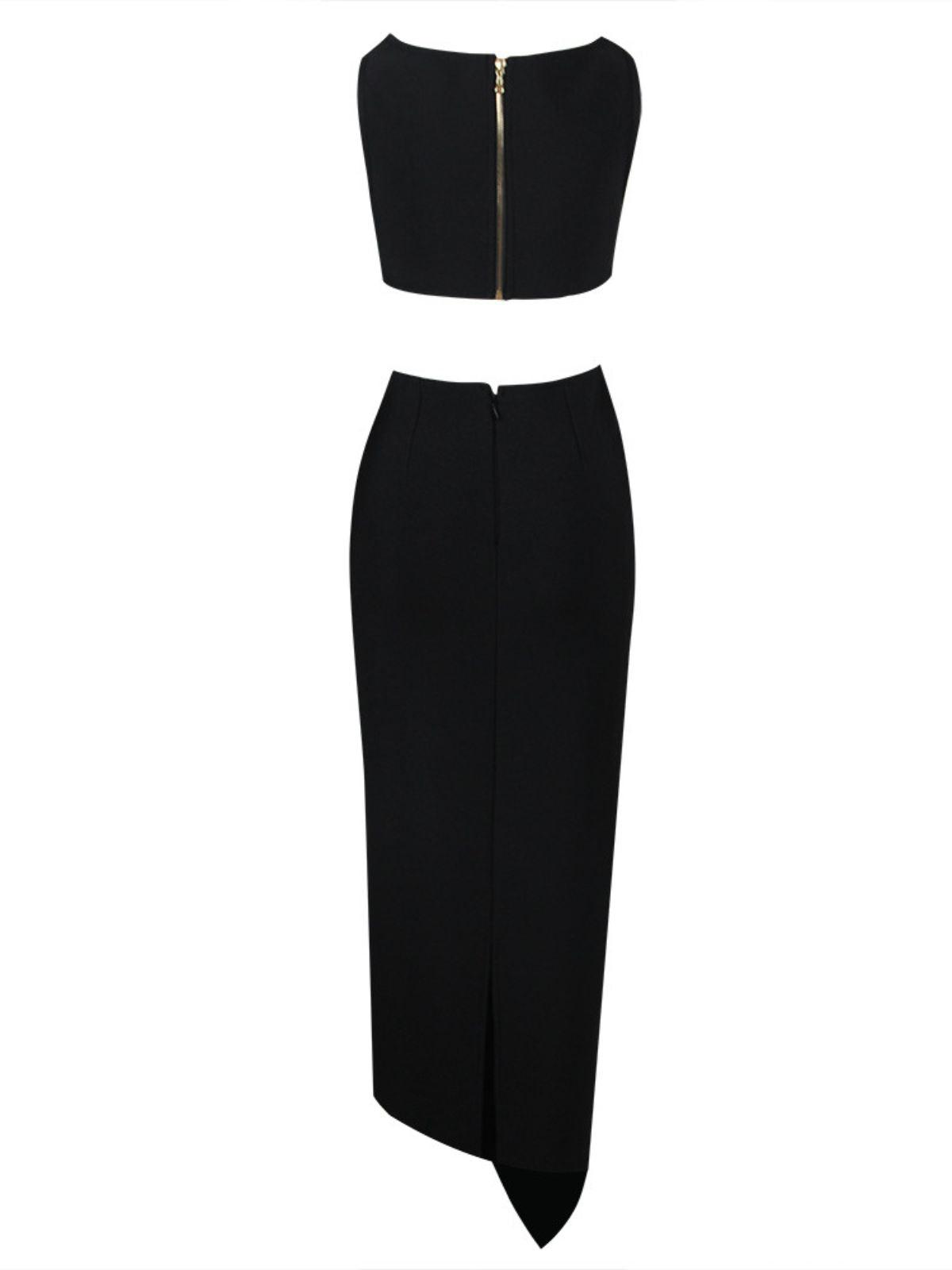 Mopaka Cutout Bandage Set In Black