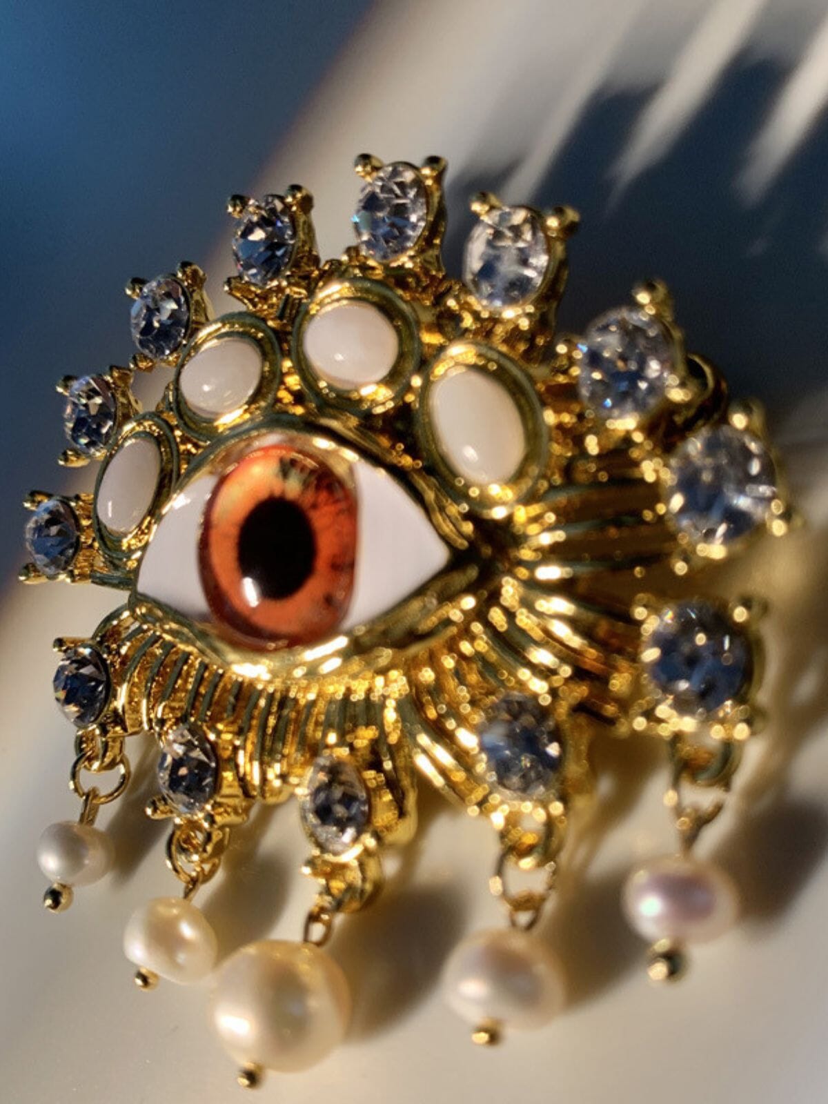 Faith Pearl Embellihsed Eye Brooch