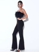 Antonia Bandeau Feather Bandage Jumpsuit