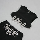 Kiwis Cutout Sleeveless Hot Rhinestone Set