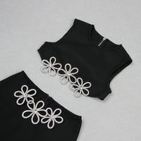 Kiwis Cutout Sleeveless Hot Rhinestone Set