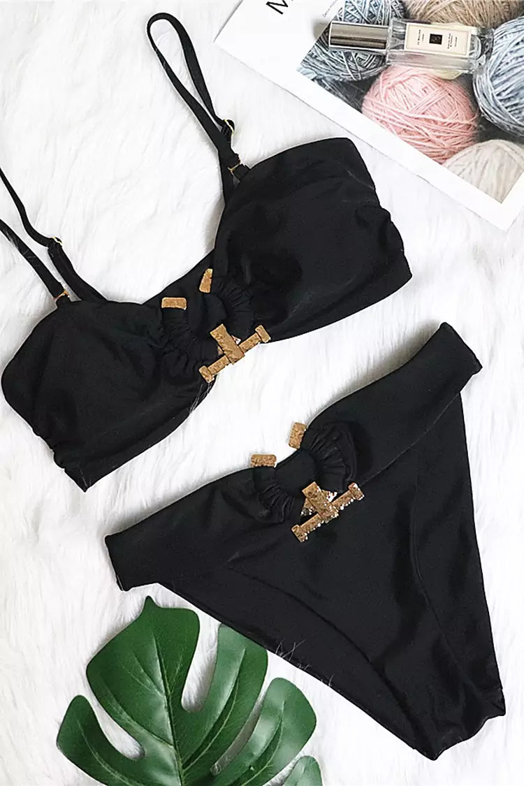 Aoife Black Metal Bikini