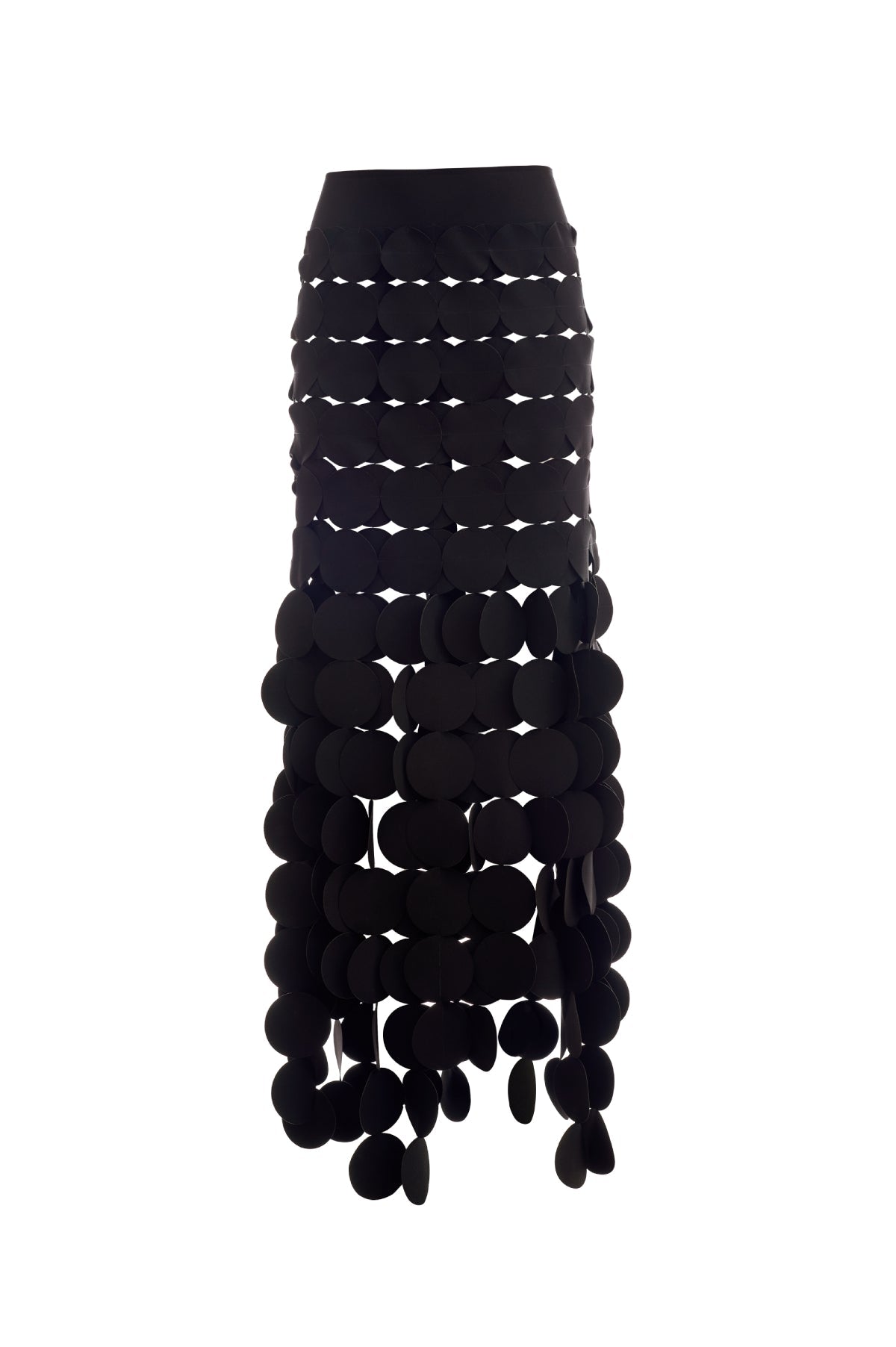 Zimo Circle Cutout Fringe Skirt In Black