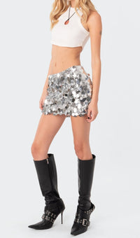 Destiny Low Rise Sequin Mini Skirt