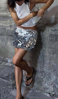 Destiny Low Rise Sequin Mini Skirt