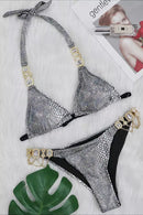 Oliay Black Snake Pattern Bikini