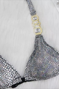 Oliay Black Snake Pattern Bikini