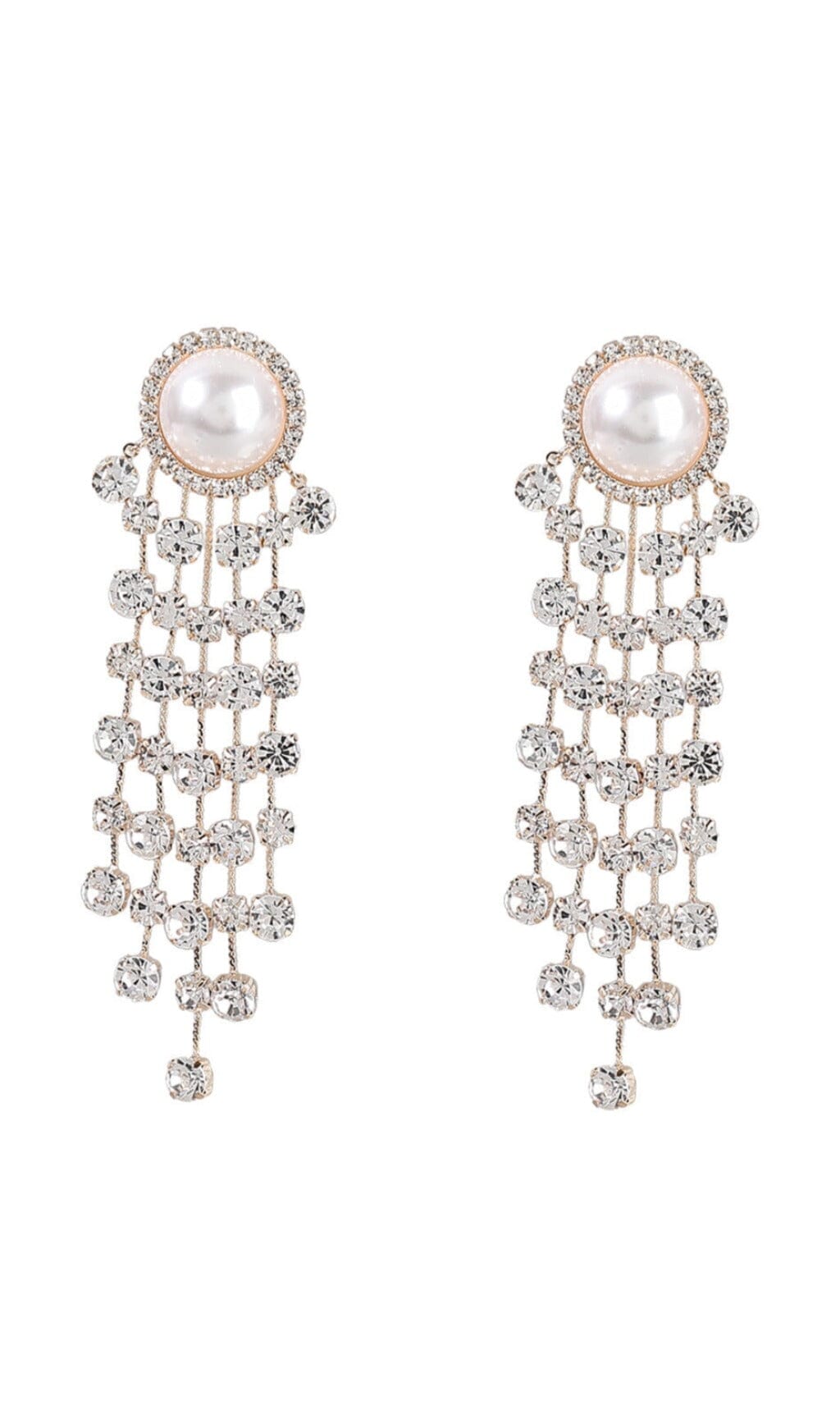 Emersyn Pearl Crystal Tassel Earrings