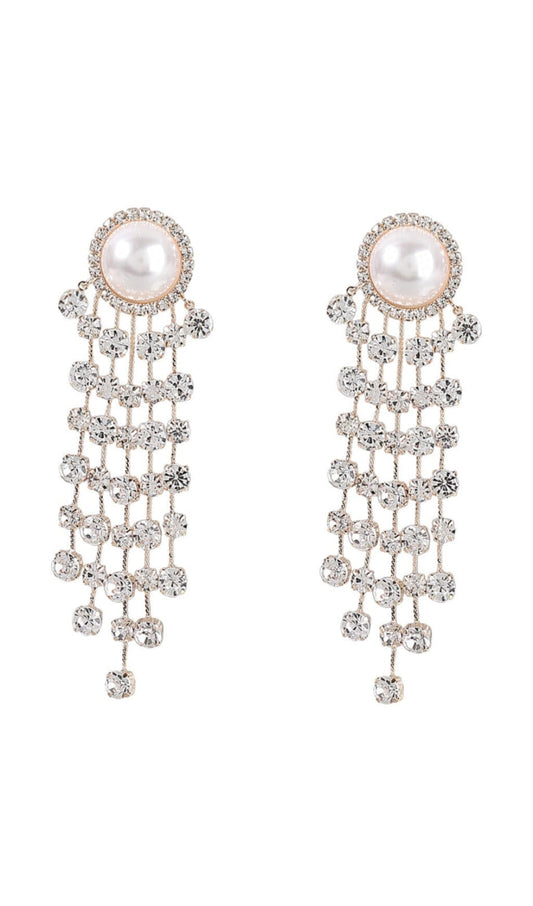 Emersyn Pearl Crystal Tassel Earrings