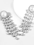Emersyn Pearl Crystal Tassel Earrings