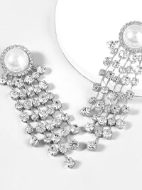 Emersyn Pearl Crystal Tassel Earrings