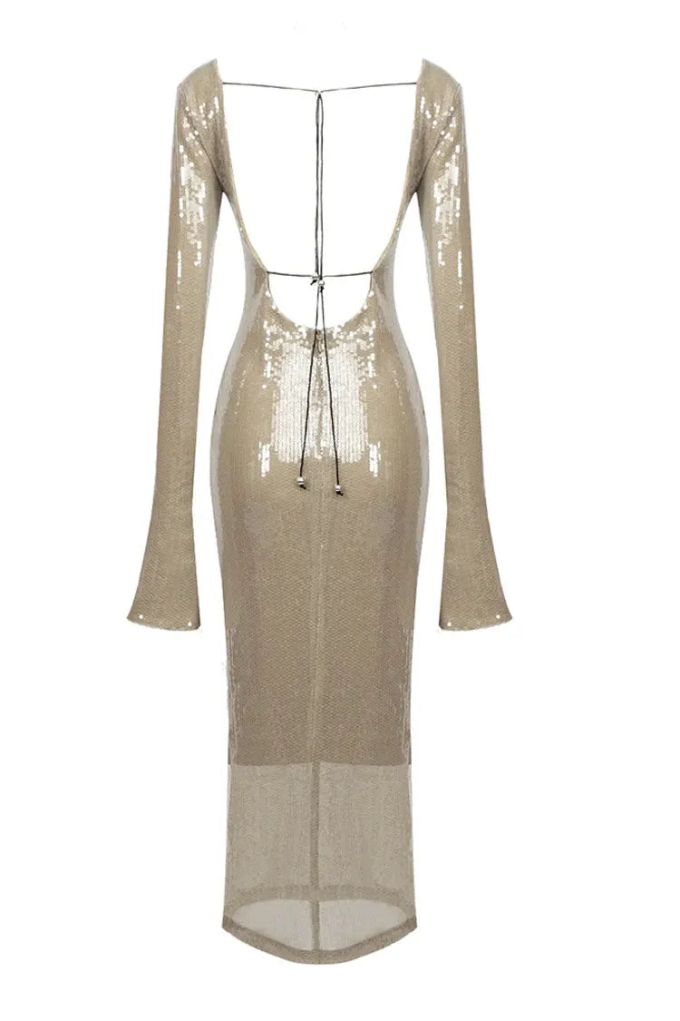 Louisa Apricot Sequin Maxi Dress Night Novas Louisa Apricot Sequin Maxi Dress Night Novas