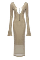 Louisa Apricot Sequin Maxi Dress