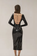 Louisa Black Sequin Maxi Dress