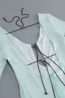 Louisa Teal Sequin Maxi Dress