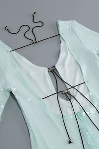 Louisa Teal Sequin Maxi Dress