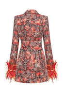 Citrine Long Sleeve Floral Blazer Dress