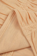 Rikiny Nude Strappy Sequins Embellished Mesh Midi Dress