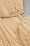 Rikiny Nude Strappy Sequins Embellished Mesh Midi Dress