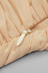 Rikiny Nude Strappy Sequins Embellished Mesh Midi Dress