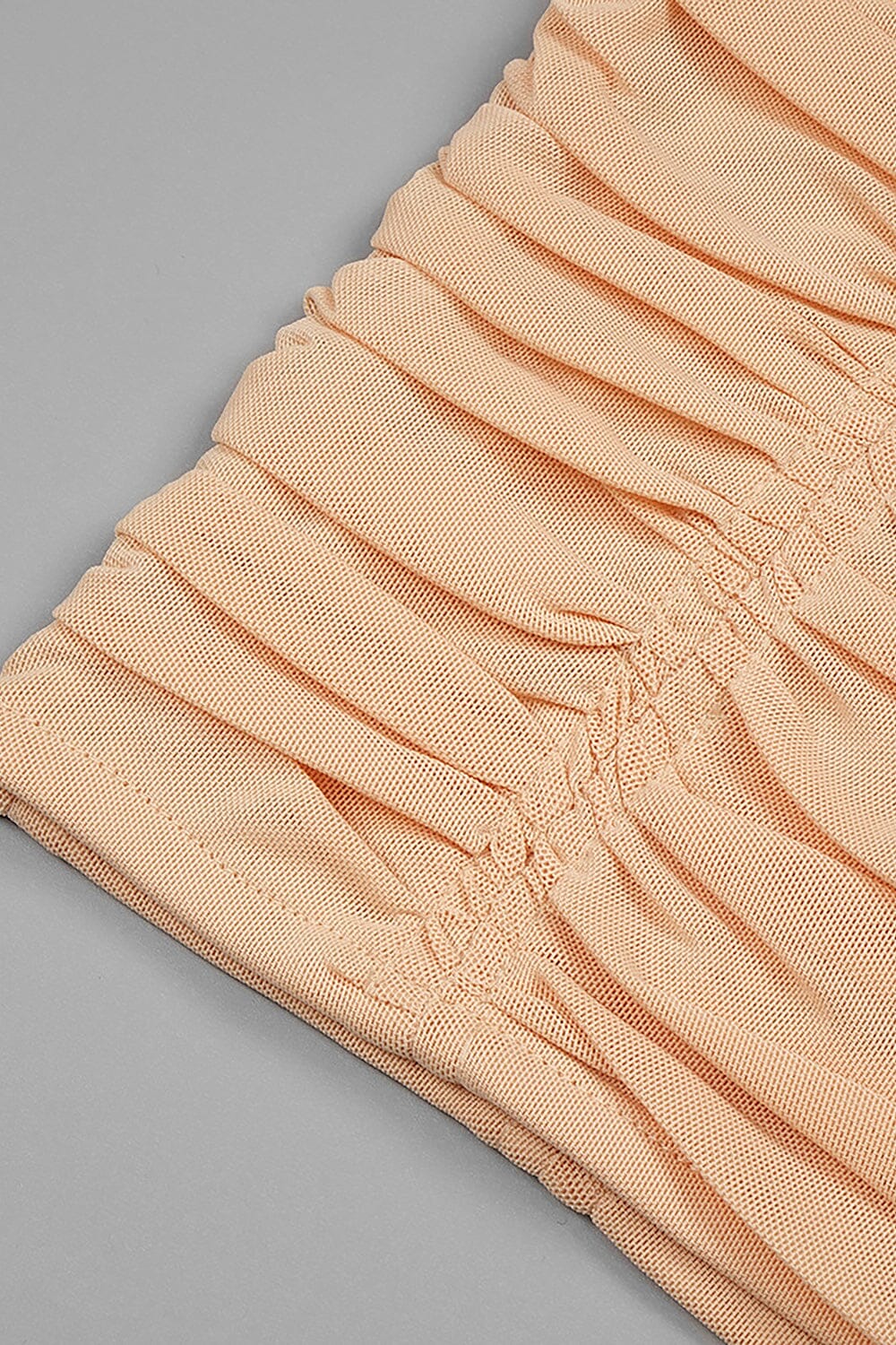 Rikiny Nude Strappy Sequins Embellished Mesh Midi Dress