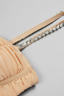 Rikiny Nude Strappy Sequins Embellished Mesh Midi Dress