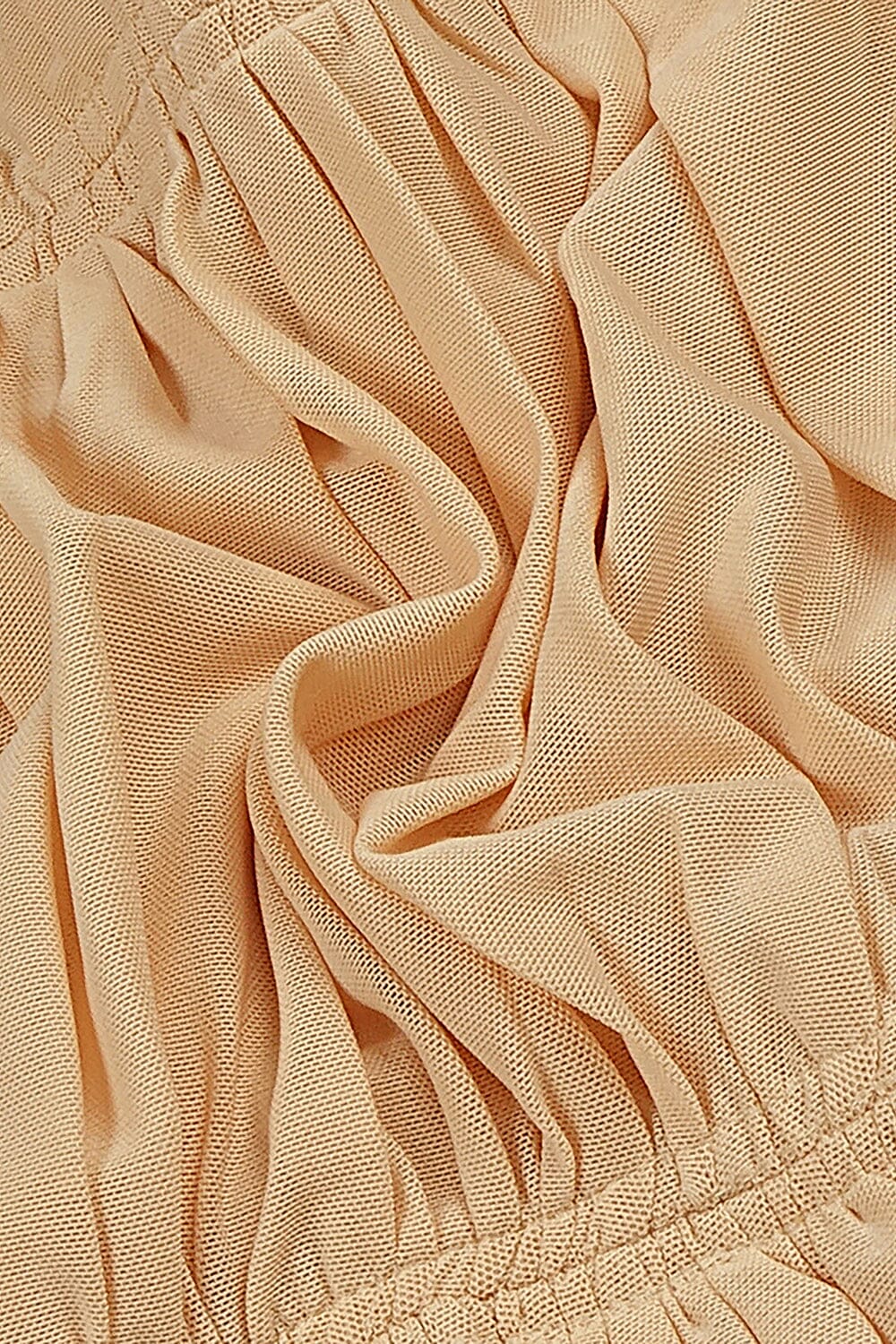 Rikiny Nude Strappy Sequins Embellished Mesh Midi Dress