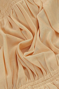 Rikiny Nude Strappy Sequins Embellished Mesh Midi Dress