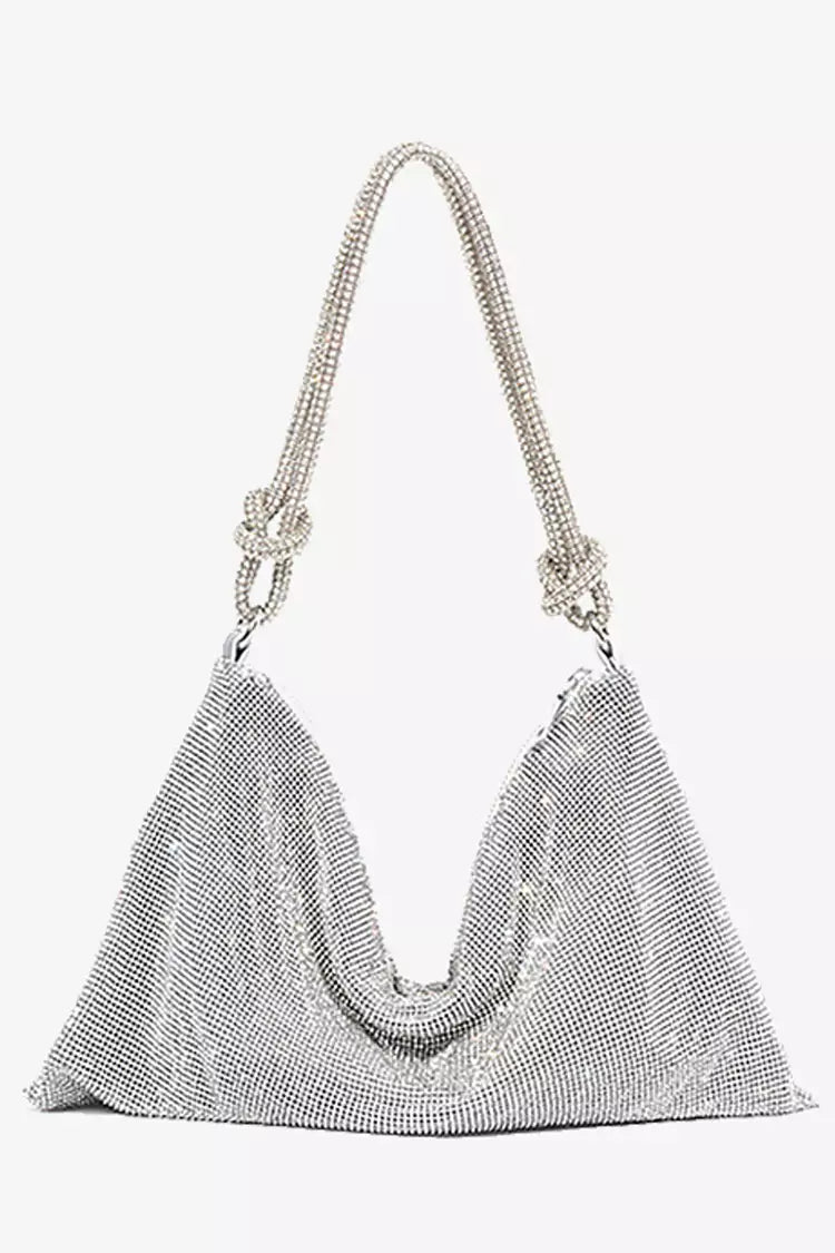 Octavia Silver Rhinestone Shoulder Bag