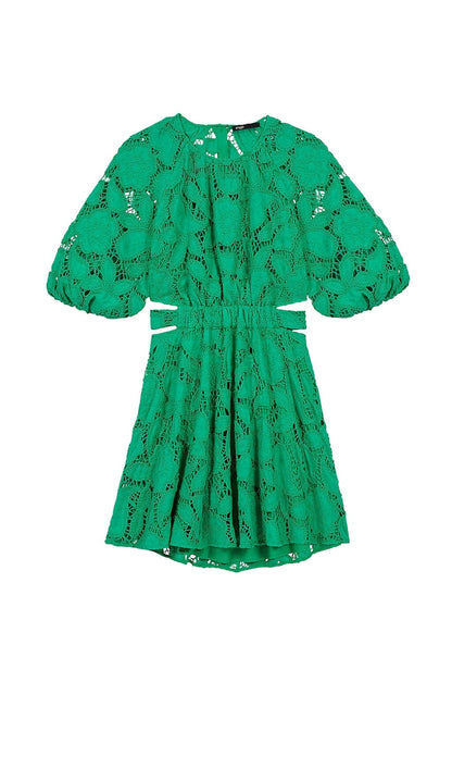 Charli Embroidered Mini Dress In Green