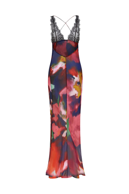 Reagan Lace Floral Printed Maxi Dress
