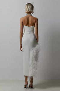Maylene White Feather Dress