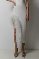 Maylene White Feather Dress